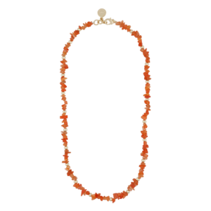 Snö Of Sweden Capri Stone Necklace Gold/Orange 42cm