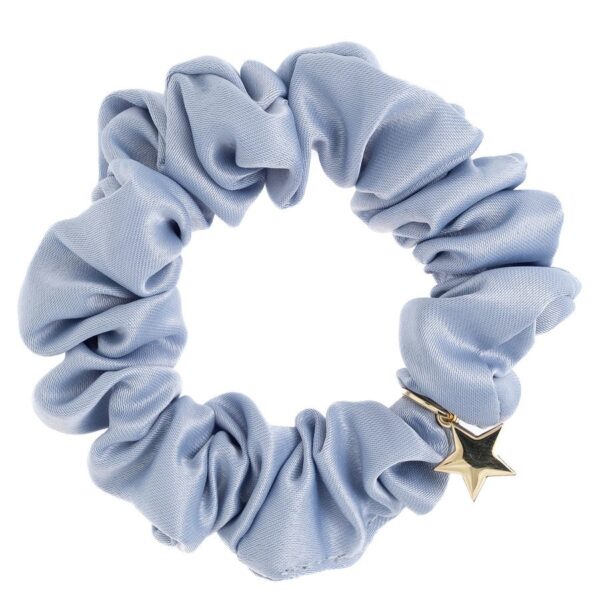 DARK Satin Scrunchie Light Blue