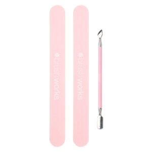 Brushworks Cuticle Pusher and Files 2pcs