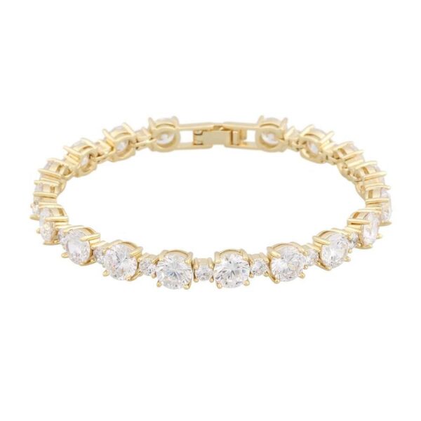 Snö Of Sweden Essence Big Stone Bracelet Gold/Clear 17cm