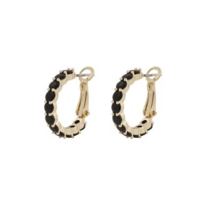 Snö Of Sweden Essence Small Ring Earring Gold/Black 18mm