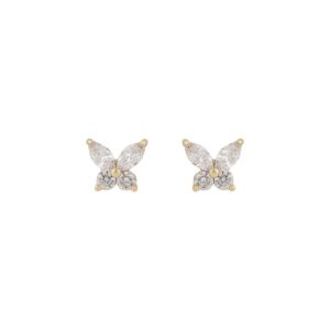 Snö Of Sweden Meya Butterfly Small Earring Gold/Clear Onesize