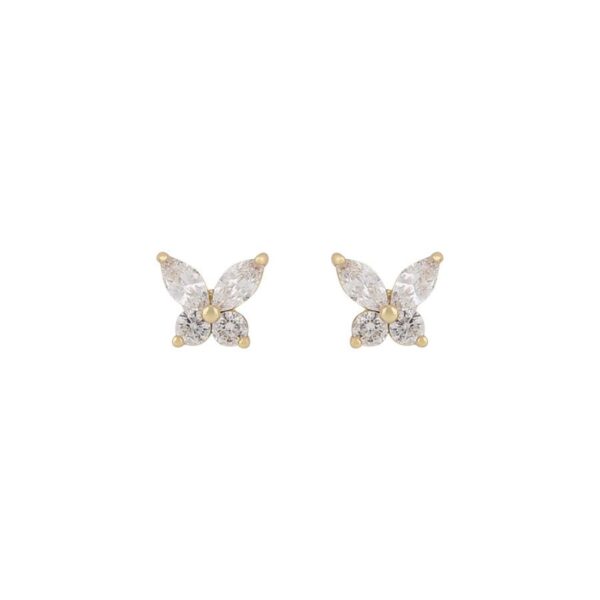 Snö Of Sweden Meya Butterfly Small Earring Gold/Clear Onesize