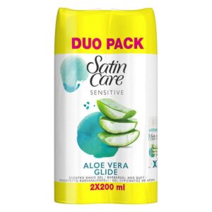 Venus Satin Care Shaving Gel Sensitive Aloe Vera Glide 2x200ml