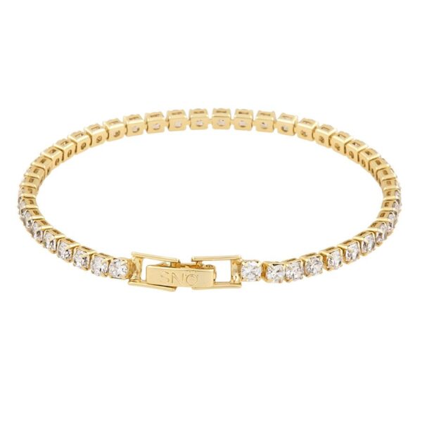 Snö Of Sweden Siri Stone Bracelet Gold/Clear 16cm