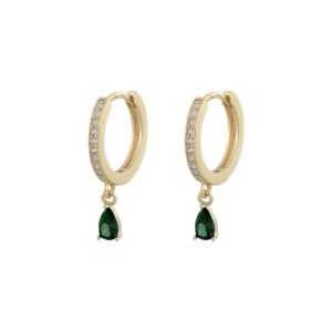 Snö Of Sweden Camille Drop Ring Earring Gold/Green Onesize