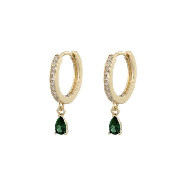 Snö Of Sweden Camille Drop Ring Earring Gold/Green Onesize