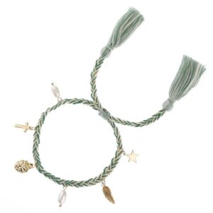 DARK Woven Friendship Bracelet With Charms Ocean