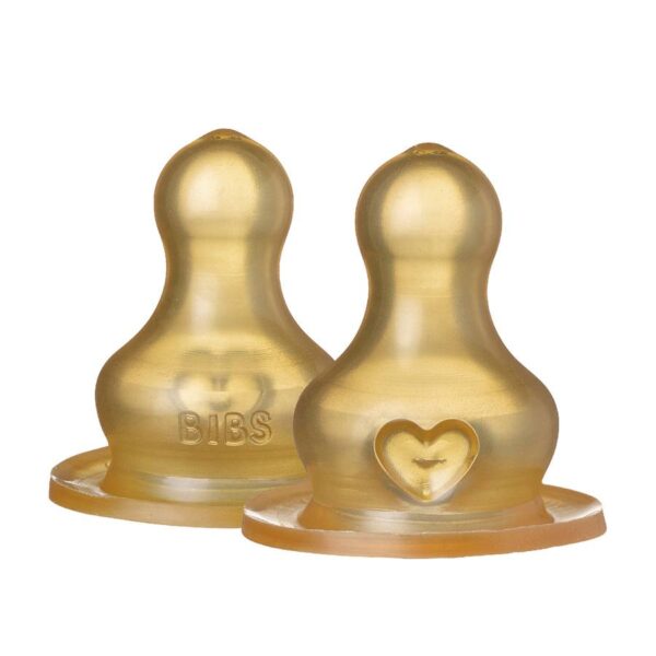 BIBS Bottle Nipple Latex Slow Flow 2pcs