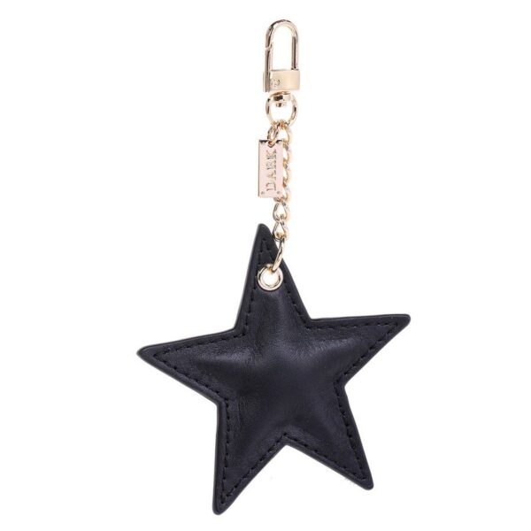 DARK Leather Star Charm Nappa Black With Gold