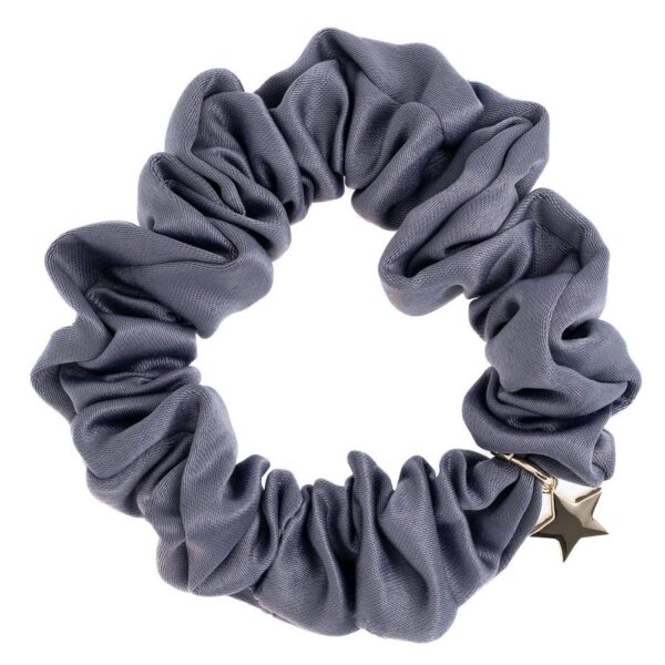 DARK Satin Scrunchie Steel Blue