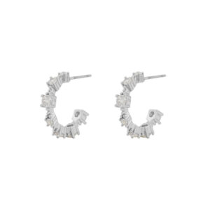 Snö Of Sweden Wiz Oval Earrings Silver/Clear 17mm