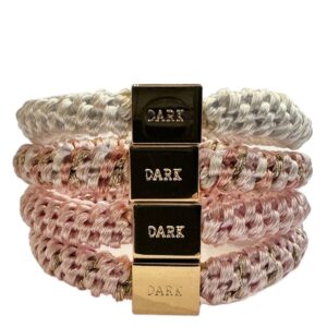 DARK Fat Hair Ties Combo Rose Quartz Mix 4pcs