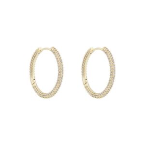 Snö Of Sweden North Ring Earrings Gold/Clear 25mm