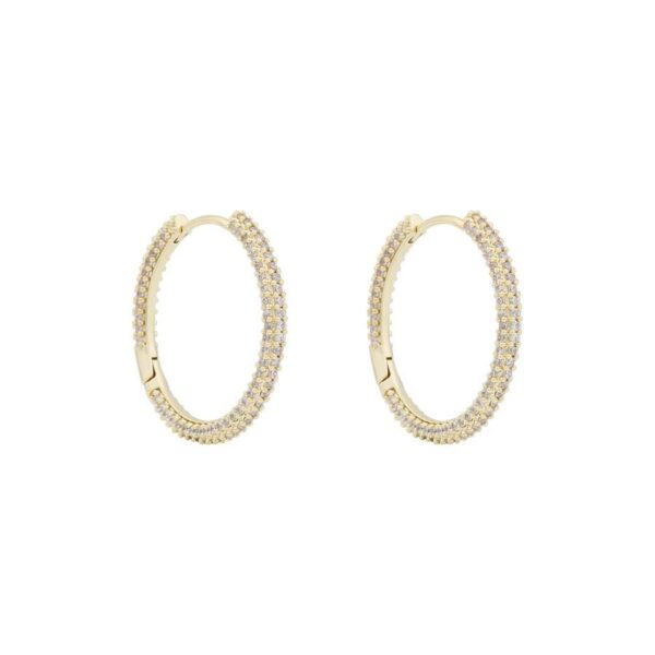 Snö Of Sweden North Ring Earrings Gold/Clear 25mm