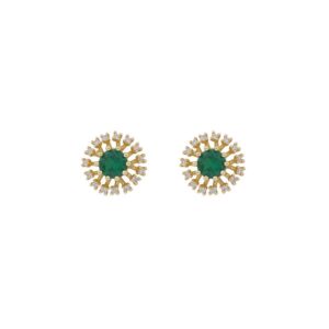 Snö Of Sweden Wiz Small Earrings Gold/Green 11mm