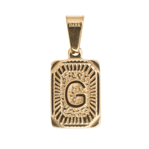 DARK Letter Charm Square - G