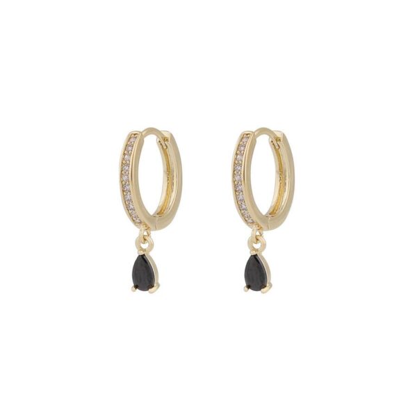 Snö Of Sweden Camille Drop Ring Earring Gold/Black Onesize