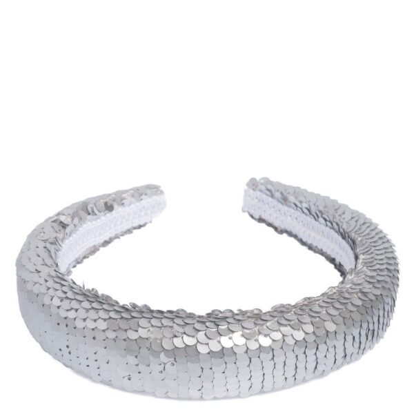 DARK Sequin Hair Band Broad Silver