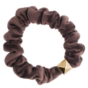 DARK Velvet Mini Scrunchie Chocolate Brown