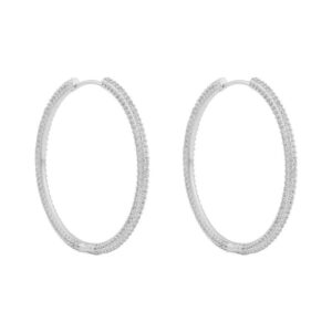 Snö Of Sweden North Ring Earrings Silver/Clear 40mm