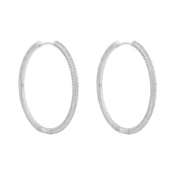 Snö Of Sweden North Ring Earrings Silver/Clear 40mm