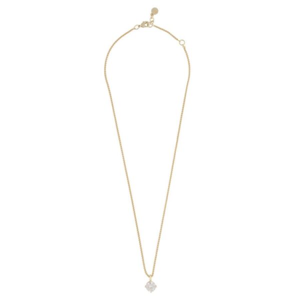 Snö Of Sweden Ashley Stone Pendant Necklace Gold/Clear 45cm