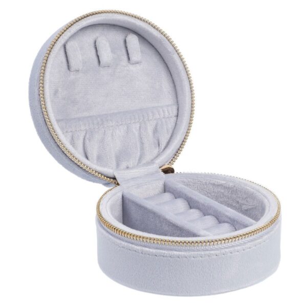 DARK Velvet Jewellery Box Round Cool Blue