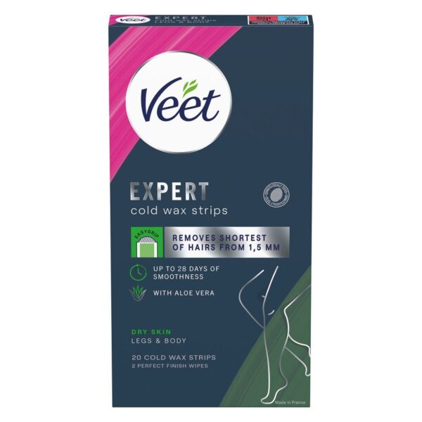 Veet Expert Cold Wax Strips Legs & Body Dry Skin 20pcs