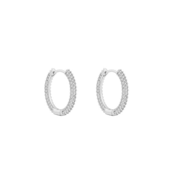 Snö Of Sweden North Ring Earrings Silver/Clear 18mm