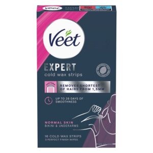 Veet Expert Cold Wax Strips Bikini & Underarms Normal Skin 16pcs