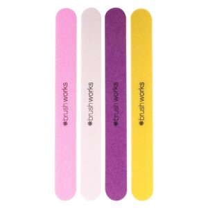 Brushworks Coloured Nail Files 4pcs