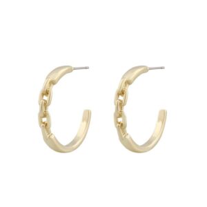 Snö Of Sweden Dublin Chain Ring Earring Plain Gold 24mm