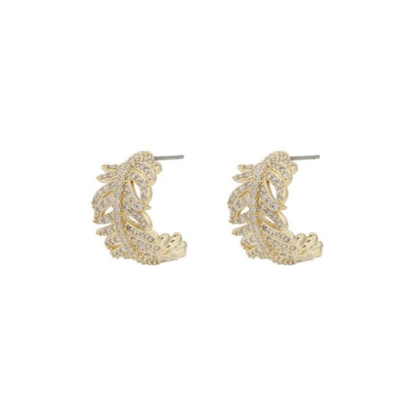 Snö Of Sweden North Oval Earrings Gold/Clear 18mm