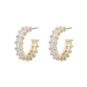 Snö Of Sweden Rome Oval Earring Gold/Clear 19mm