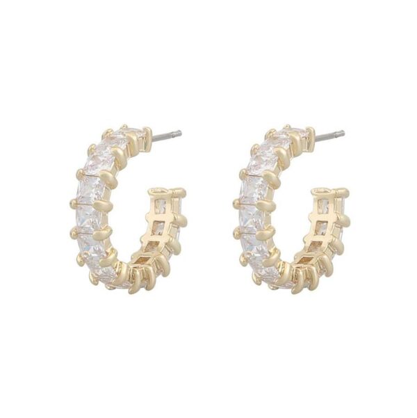 Snö Of Sweden Rome Oval Earring Gold/Clear 19mm