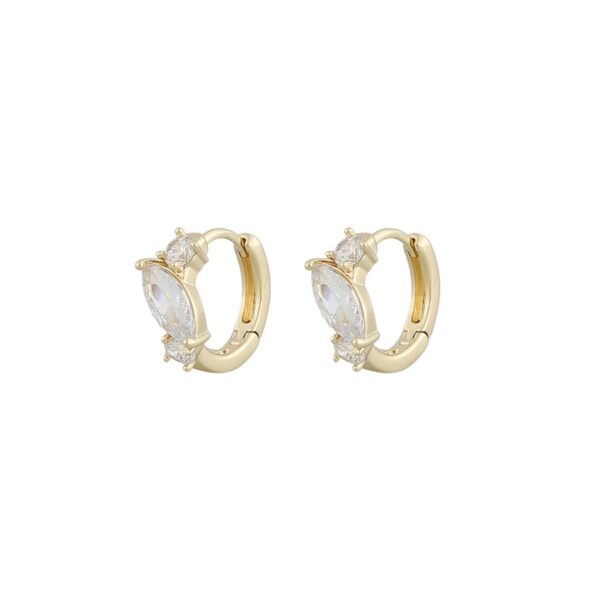 Snö Of Sweden Meadow Small Ring Earring Gold/Clear 14mm