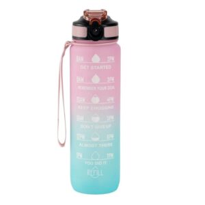 Hollywood Motivational Bottle 1000ml - Light Pink and Blue