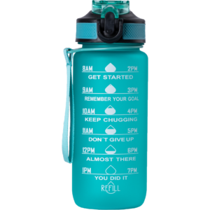 Beauty Rebels Motivational Water Bottle 600 ml Turquoise