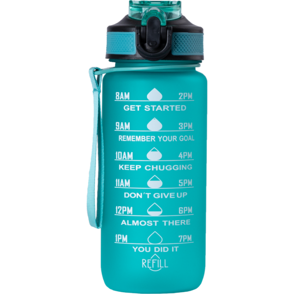 Beauty Rebels Motivational Water Bottle 600 ml Turquoise