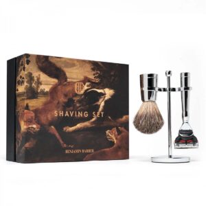 Benjamin Barber Classic 3-piece Shaving Set Chrome Fusion