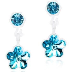 Blomdahl Medical Plastic  Pendant Flower 4/6mm Aquamarine