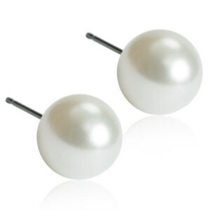 Blomdahl Natural Titanium White Pearl Vit 10 mm