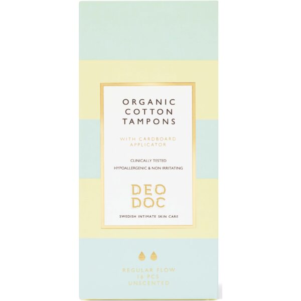 DeoDoc Organic Cotton Tampons Regular Flow 16 Pcs