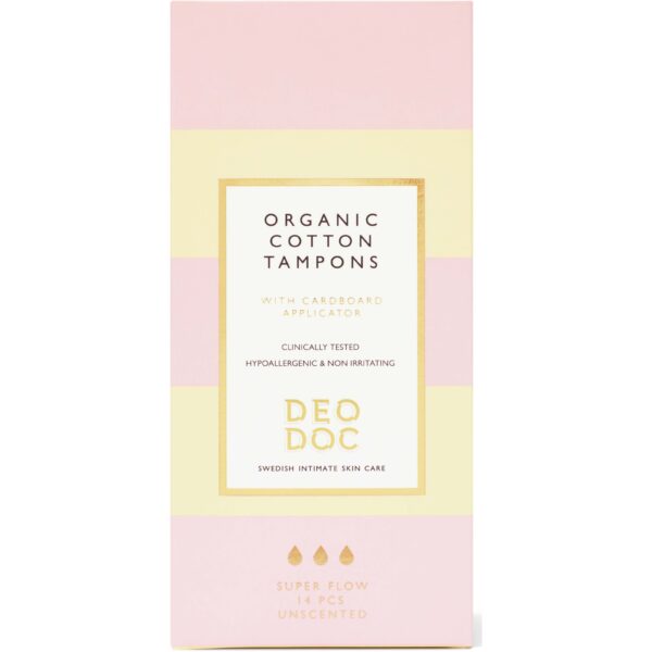 DeoDoc Organic Cotton Tampons Super Flow 14 Pcs