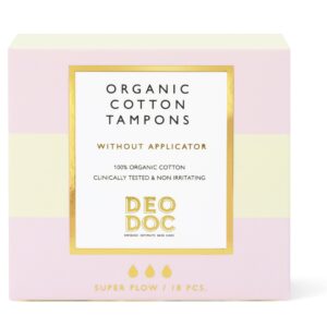 DeoDoc Cotton Tampons Without Applicator Super