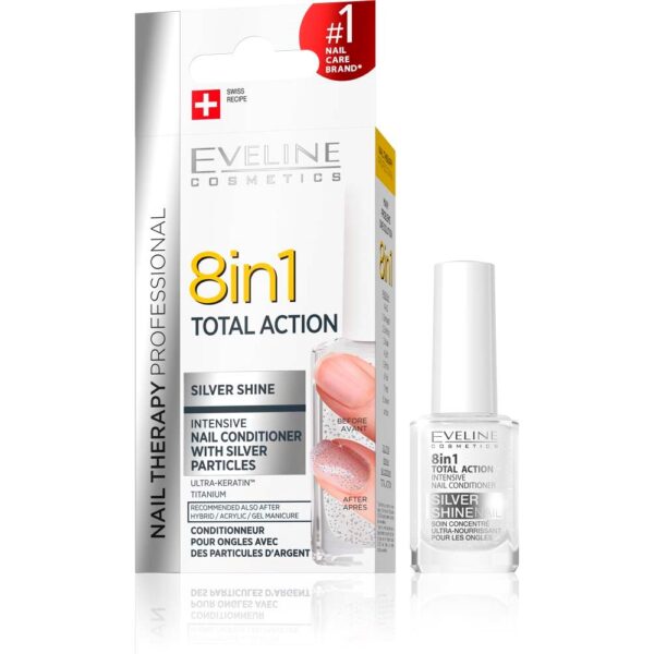 Eveline Cosmetics Nail Therapy Conditioner 8 In 1 Silver Shine  12 ml