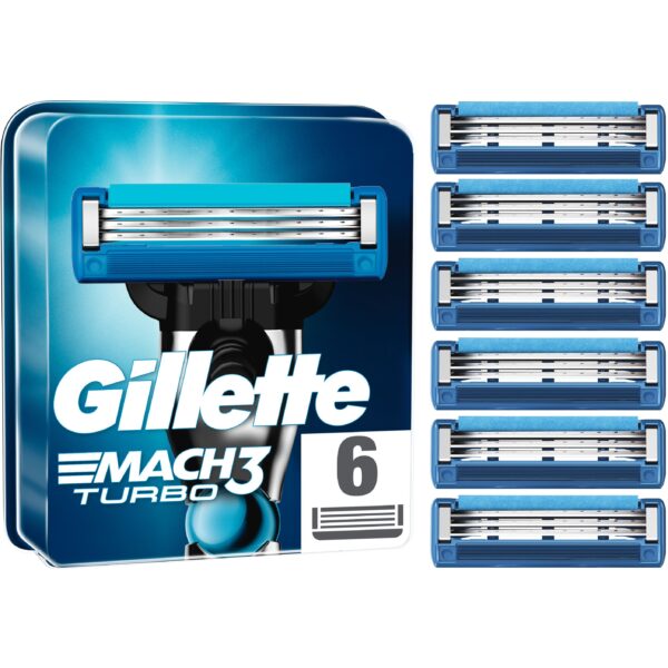 Gillette Mach3 Turbo Men’s Razor Blade Refills 6 stk