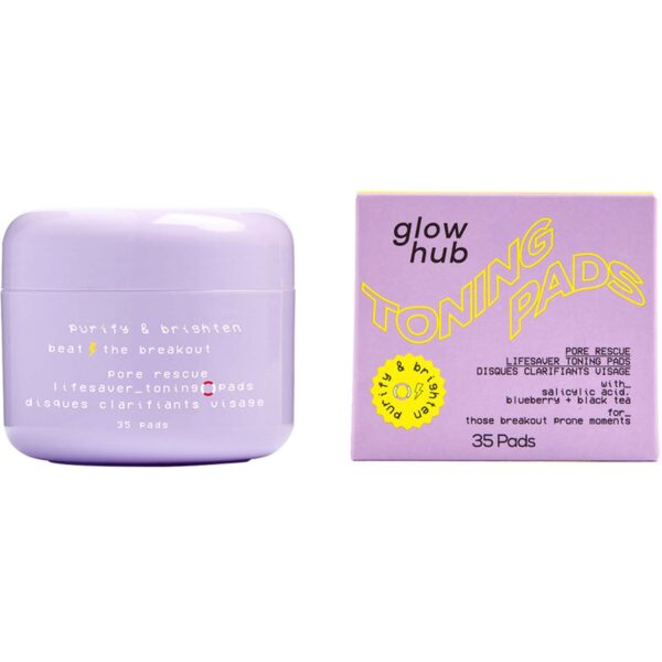 Glow Hub Purify & Brighten Pore Resque Lifesaver Toning Pads 35 stk