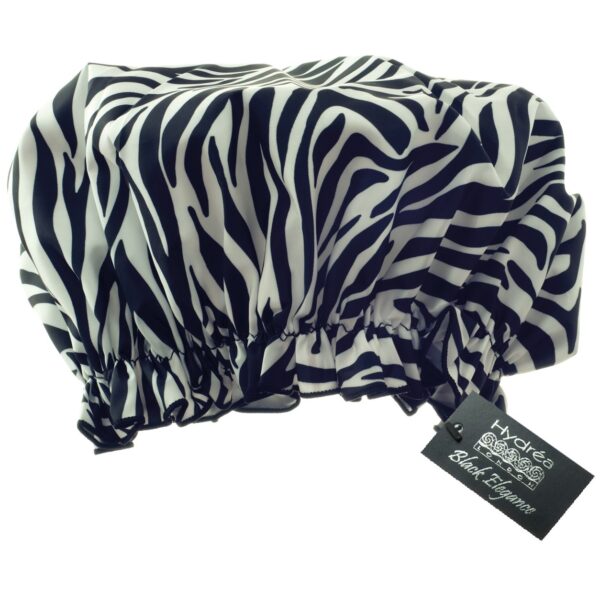 Hydréa London Eco-friendly PEVA Shower Print Design Cap Zebra